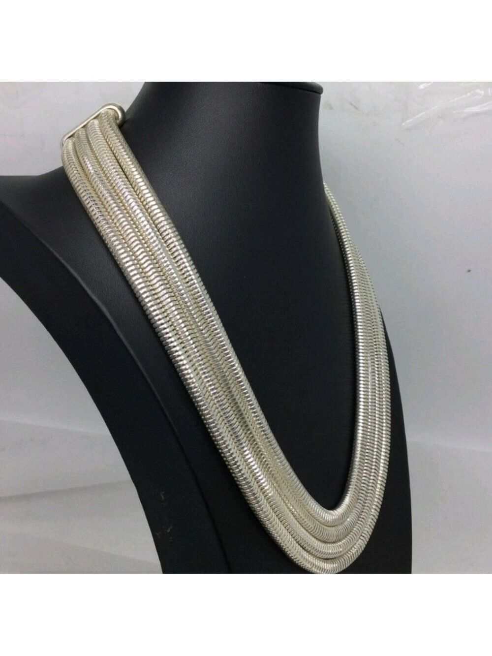 Talbots Silvertone Multi Strand Chain Necklace 22" - Picture 3 of 5
